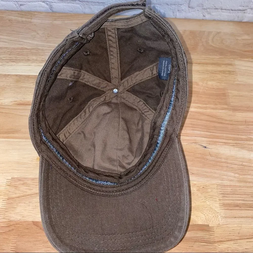 Perry Ellis Portfolio Brown Adjustable Dad Hat Embroidered Logo Cap OSFA